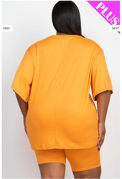 A-Loose fit top and bike shorts set