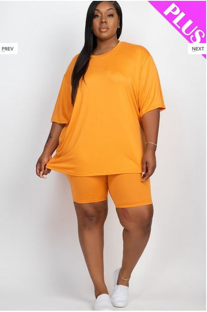 A-Loose fit top and bike shorts set