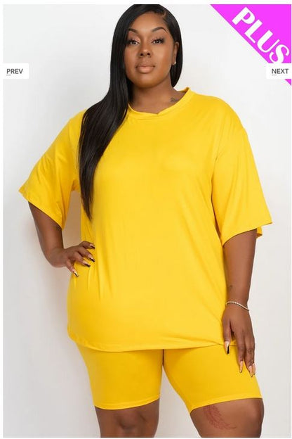 A-Loose fit top and bike shorts set