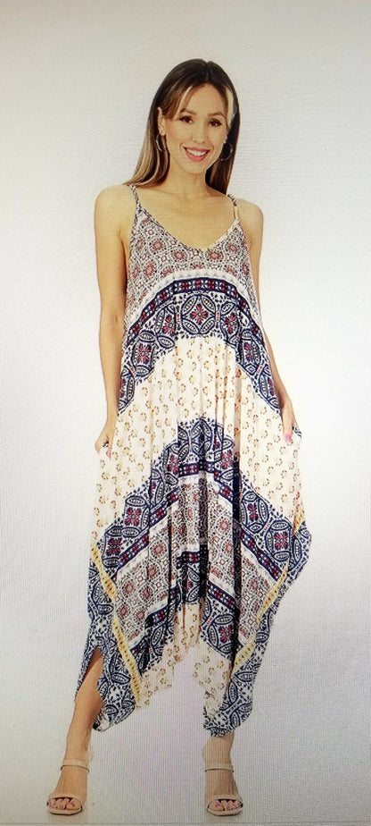 A-Harem jumpsuit with spaghetti straps