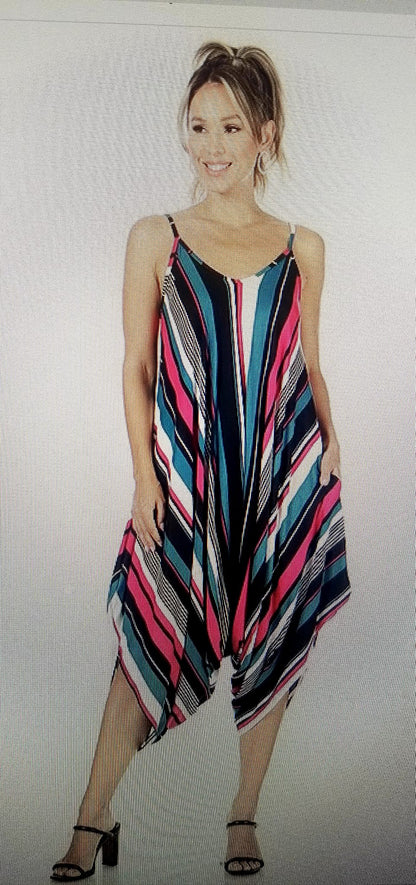 A-Harem jumpsuit with spaghetti straps