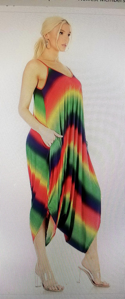 A-Harem jumpsuit with spaghetti straps