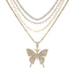 SILVER/GOLD 4 Pcs Butterfly Choker Set