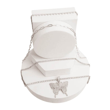 SILVER/GOLD 4 Pcs Butterfly Choker Set