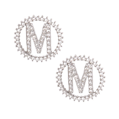 Earrings- Rhinestone Initial Studs