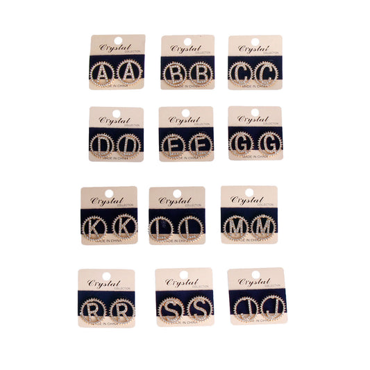 Earrings- Rhinestone Initial Studs